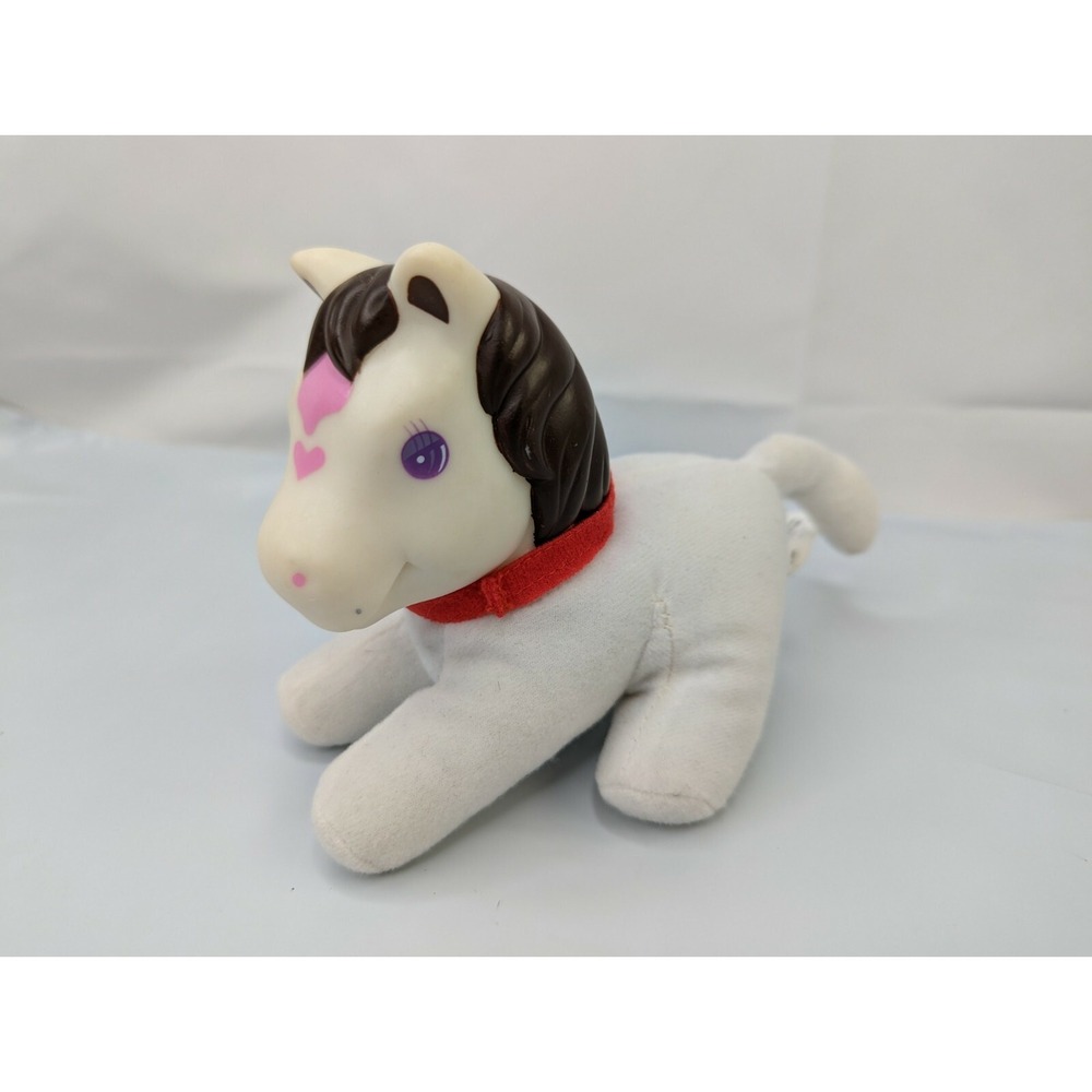 Blue Box White Horse Plush 4.5 Inch 2008 Vinyl Head Stuffed Animal Toy